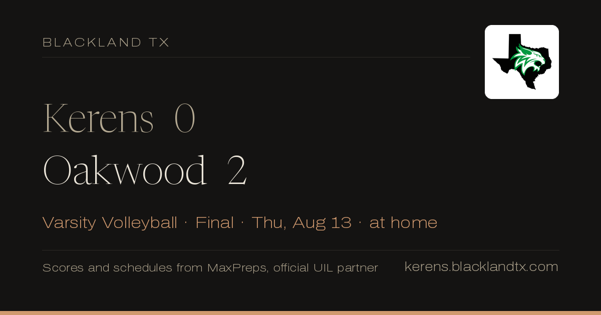 Kerens 0, Oakwood 2