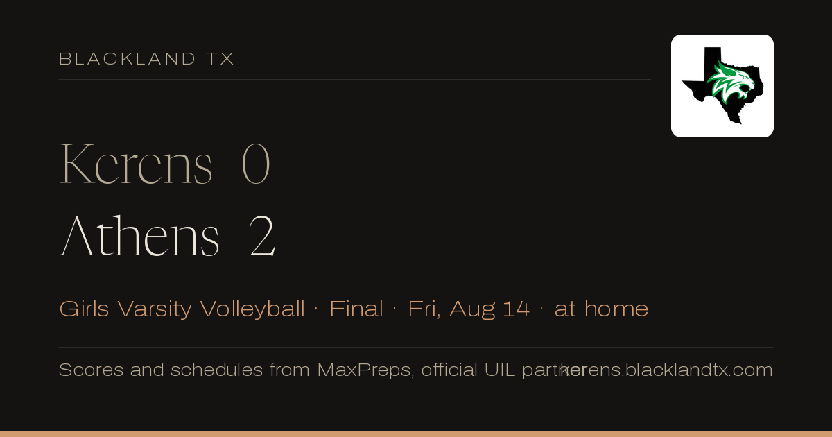 Kerens 0, Athens 2