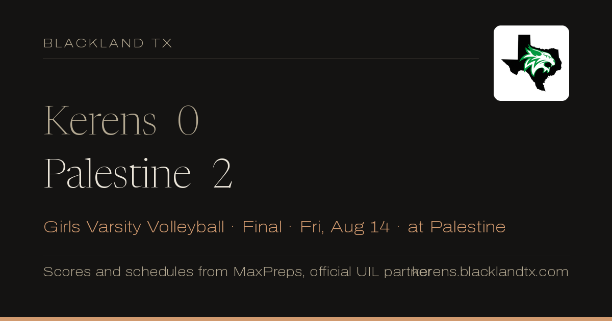 Kerens 0, Palestine 2