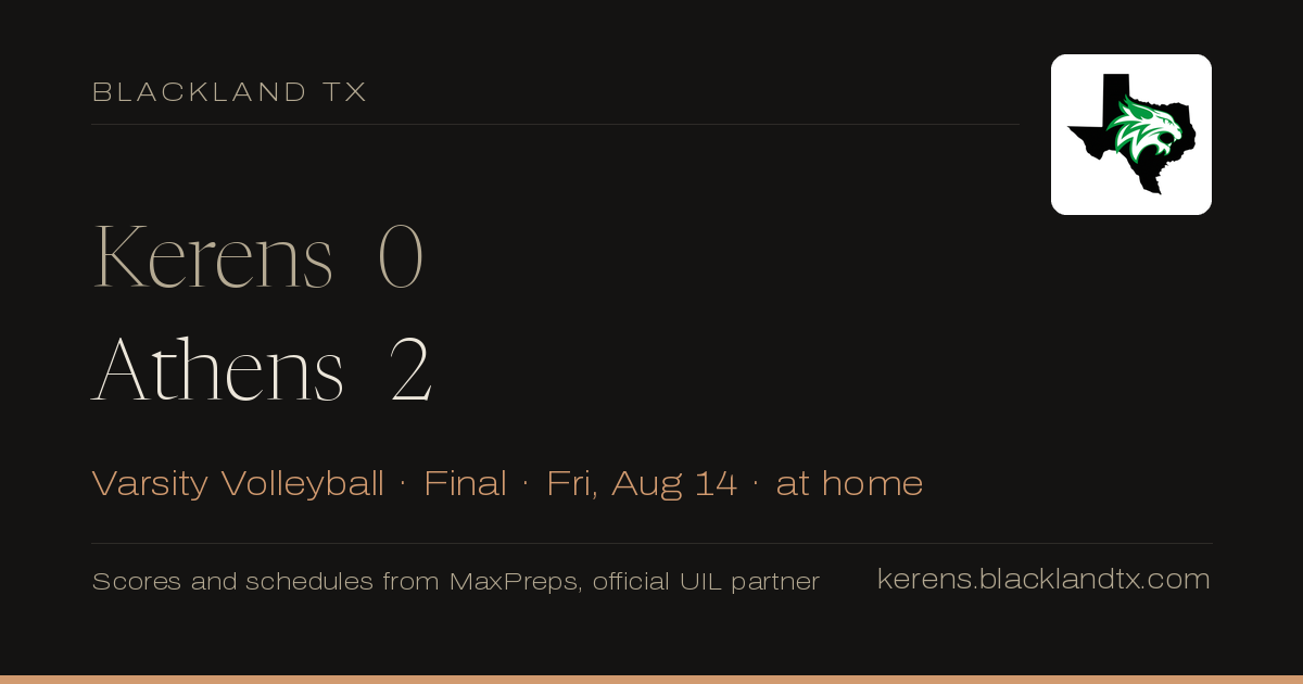 Kerens 0, Athens 2