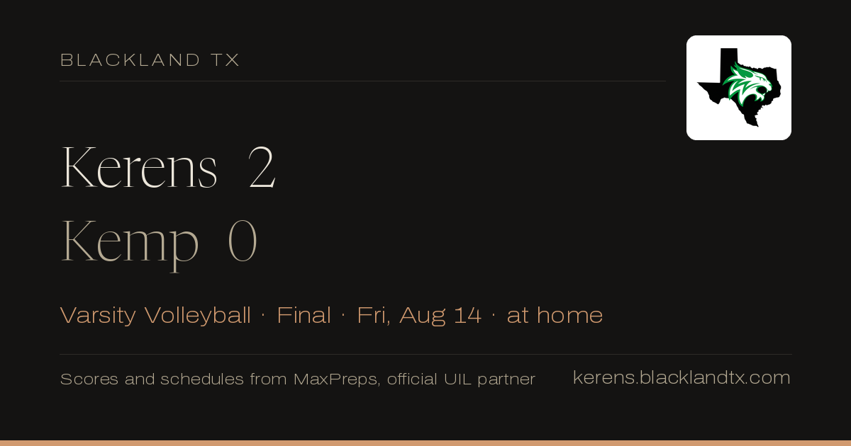 Kerens 2, Kemp 0