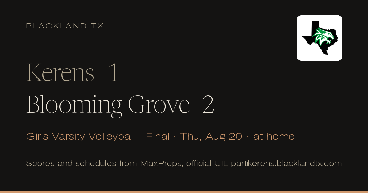 Kerens 1, Blooming Grove 2