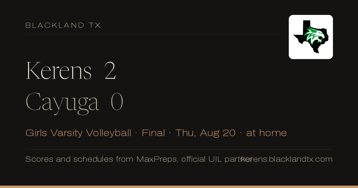 Kerens 2, Cayuga 0
