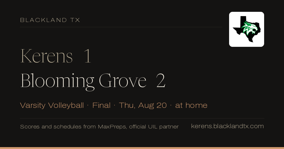 Kerens 1, Blooming Grove 2