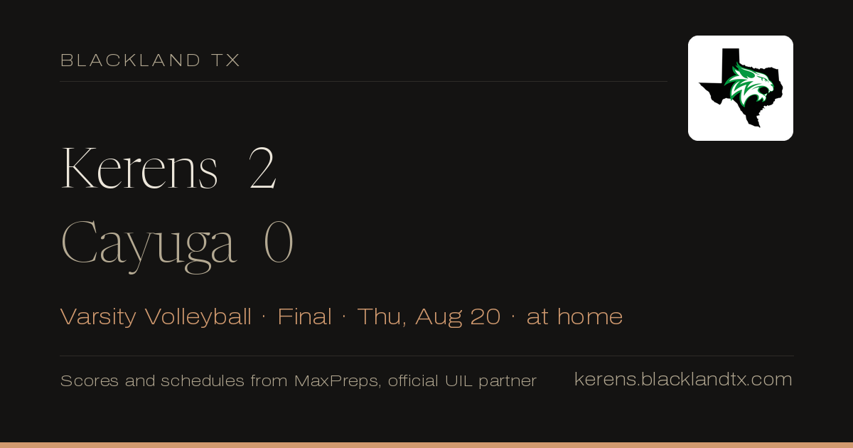 Kerens 2, Cayuga 0