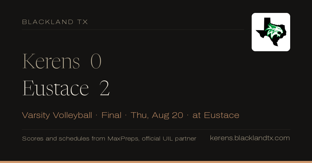 Kerens 0, Eustace 2