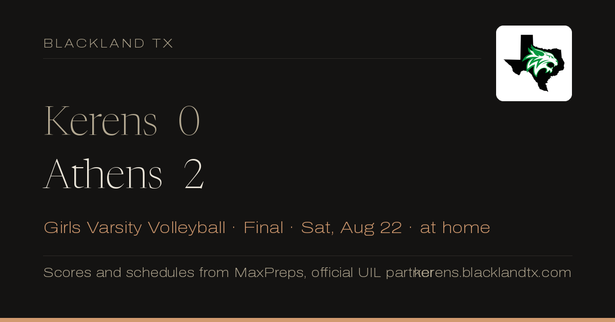 Kerens 0, Athens 2