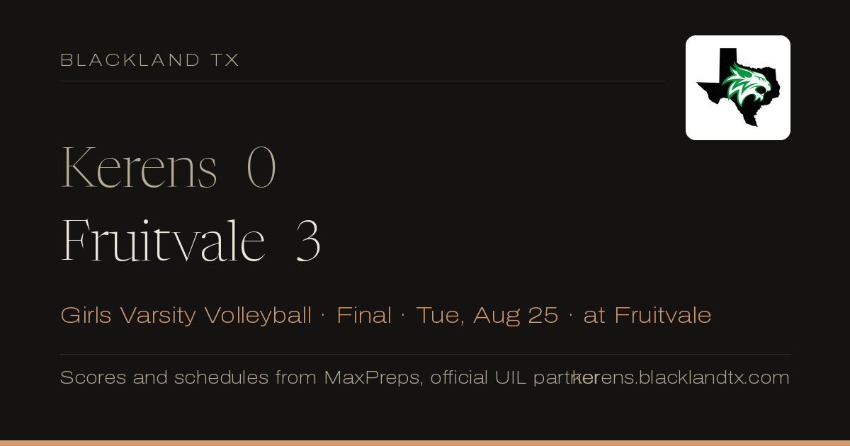 Kerens 0, Fruitvale 3