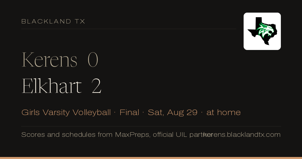 Kerens 0, Elkhart 2