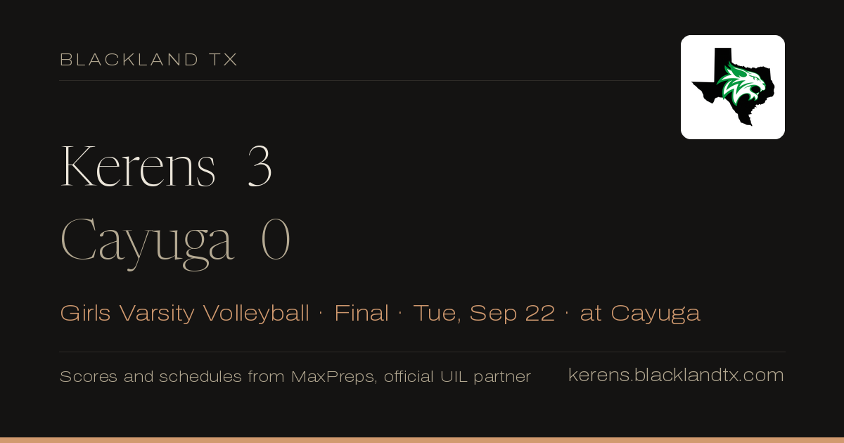 Kerens 3, Cayuga 0