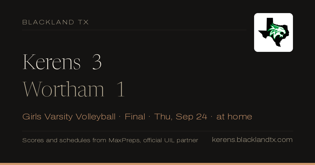 Kerens 3, Wortham 1