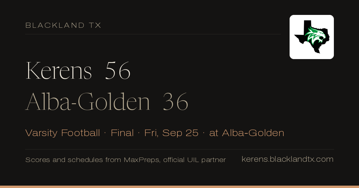 Kerens 56, Alba-Golden 36