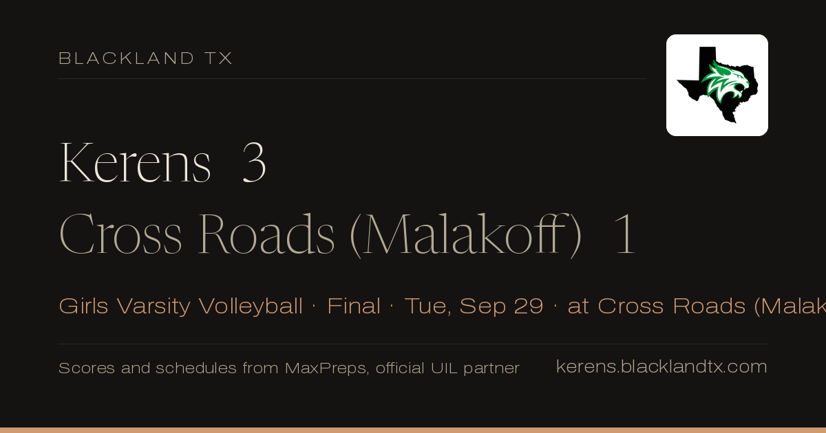 Kerens 3, Cross Roads (Malakoff) 1